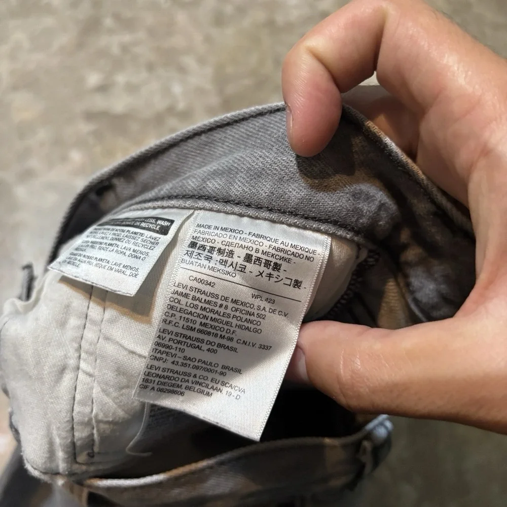 Levi's Jeans Mens 30x32 (Fits 32x31) Grey 501 Workwear Western Cotton Denim